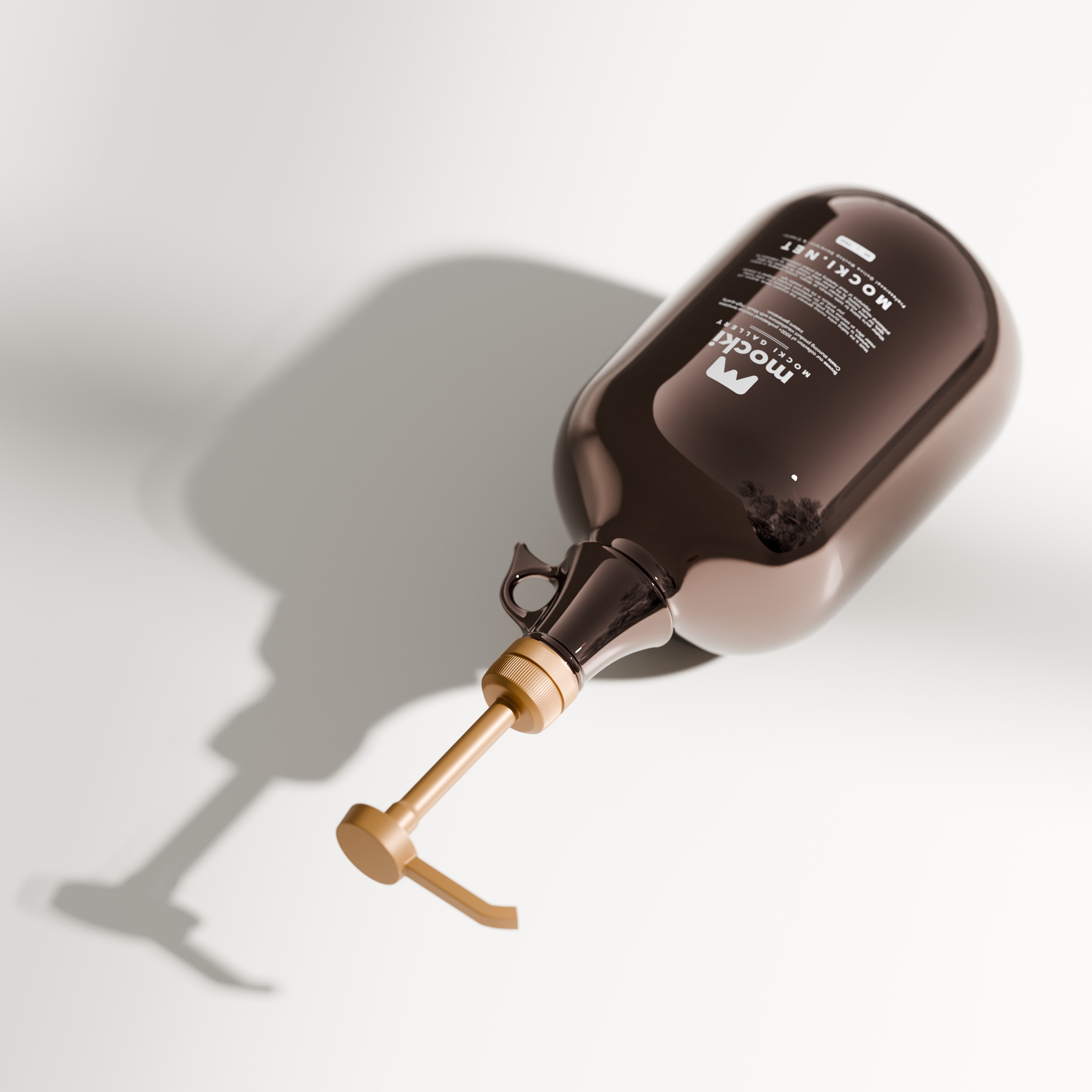 Overhead Flat Lay Amber Jug Pump Bottle Mockup