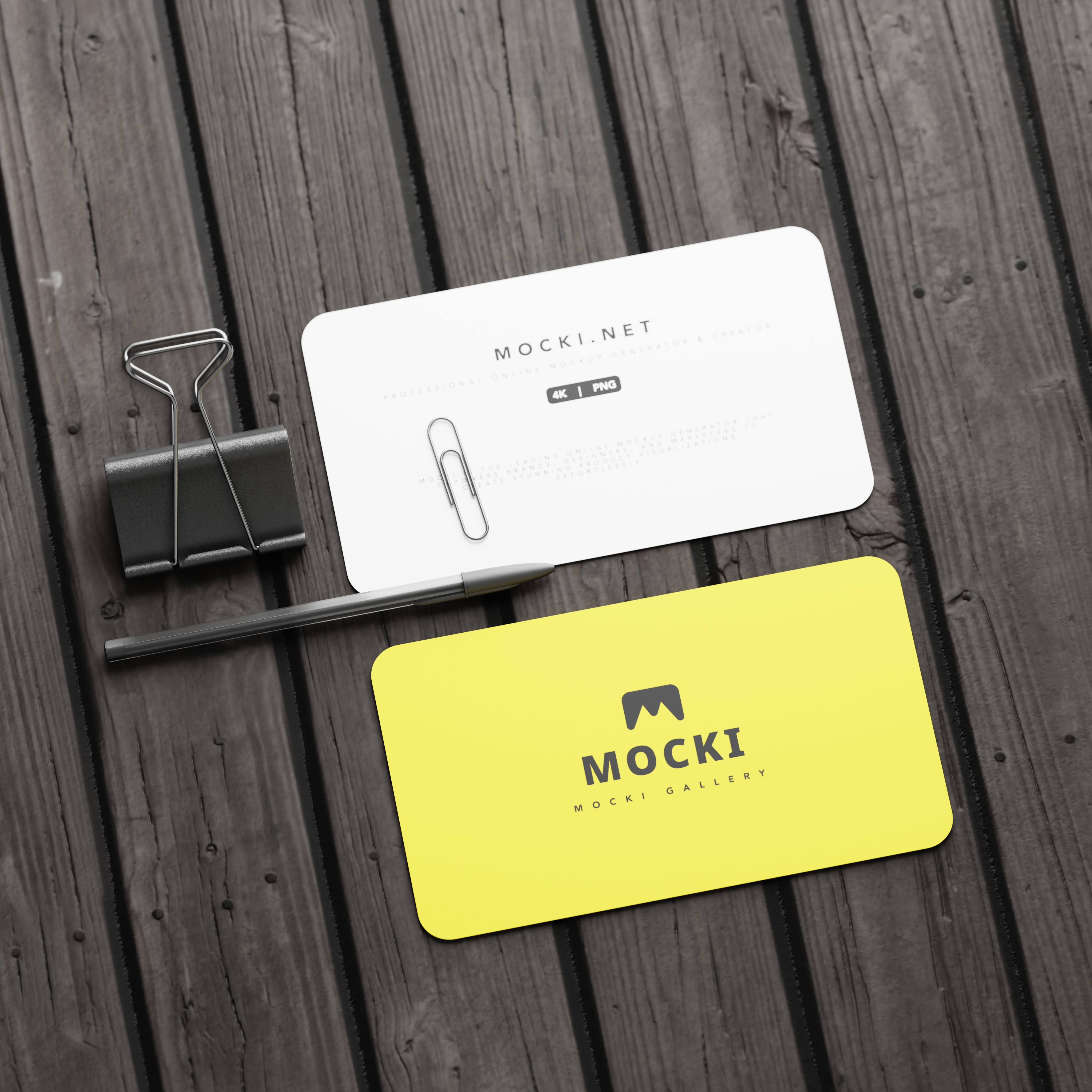 Angled View Rounded Business Card Mockup
