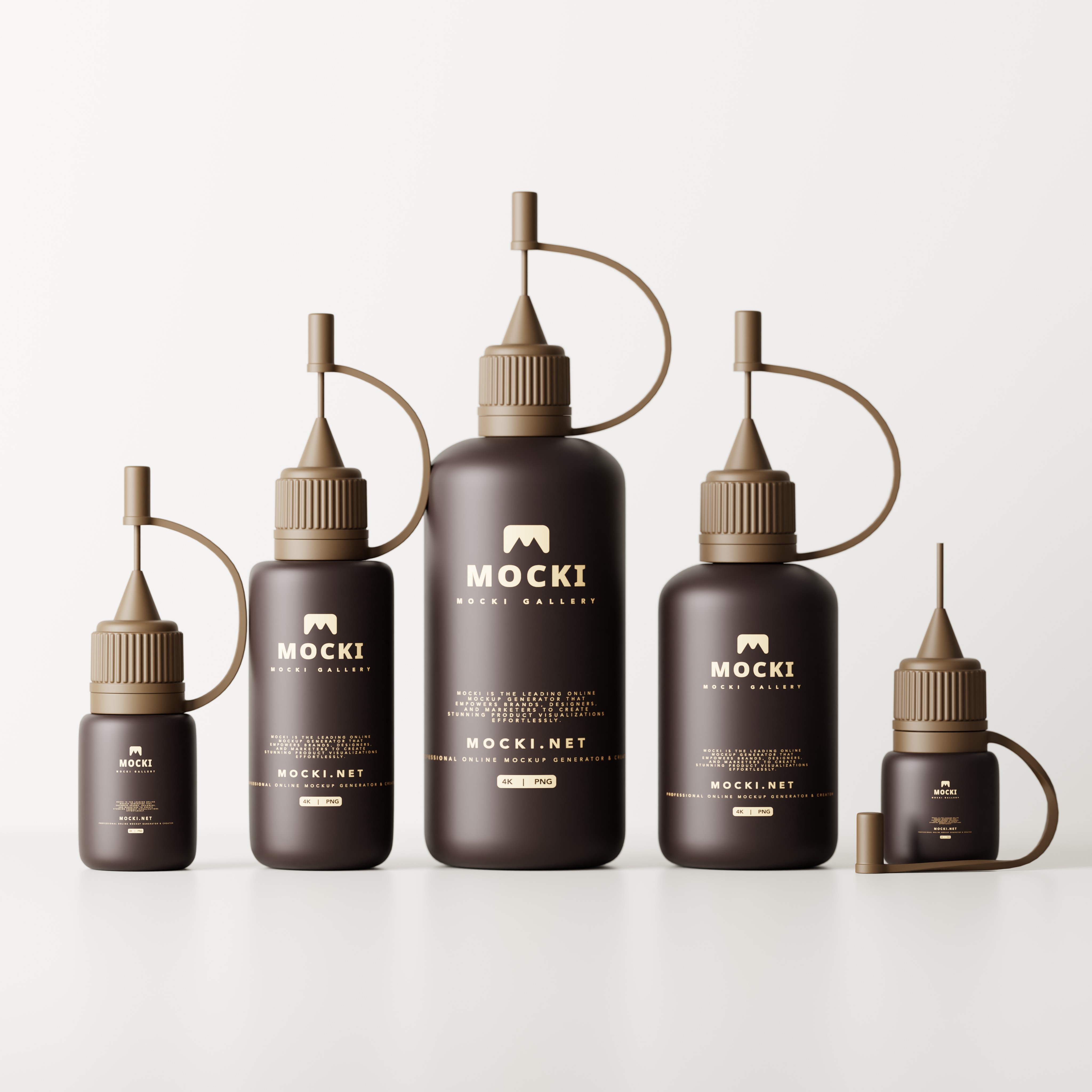 Matte Needle Tip Bottle Mockup Set