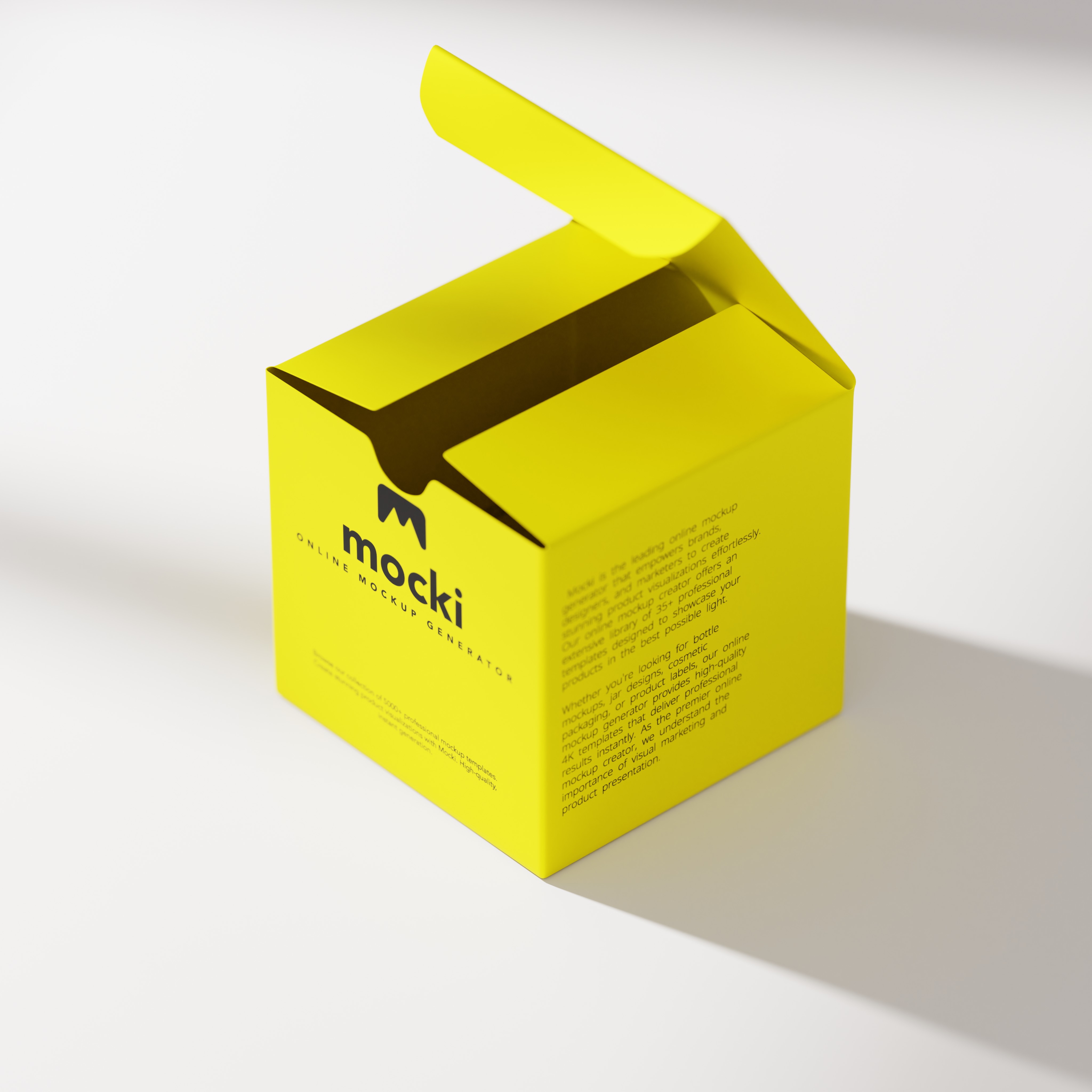 Slightly Open Square Box Mockup