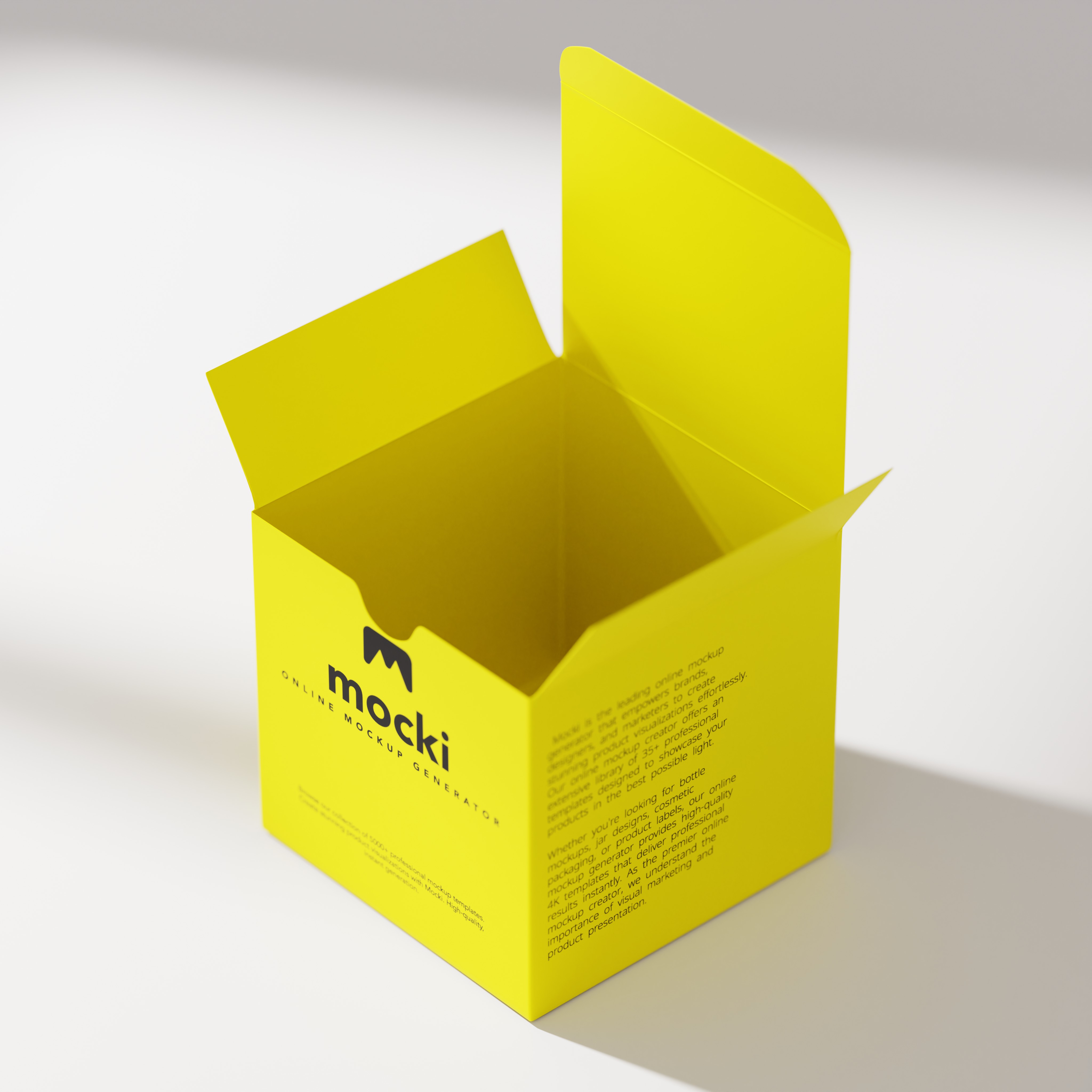 Fully Open Square Box Mockup