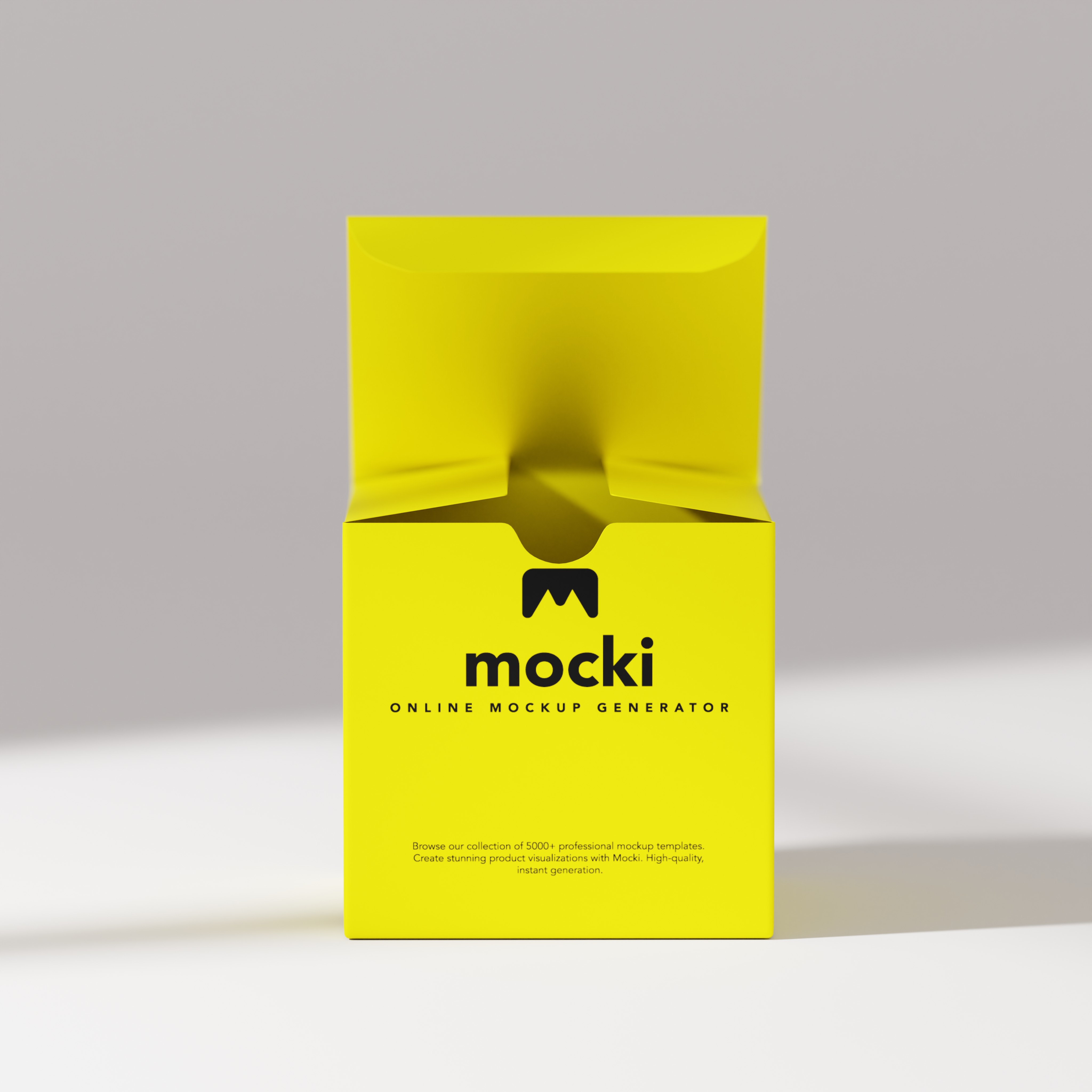 Half-Open Box Front View Mockup